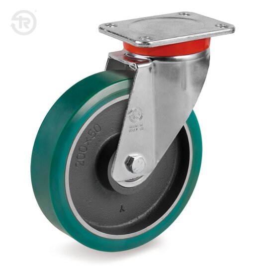 Ruote In Poliuretano TR Roll, Supporto Rotante EP — Tellure Rota