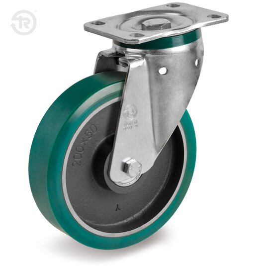 Ruote In Poliuretano TR Roll, Supporto Rotante PT — Tellure Rota