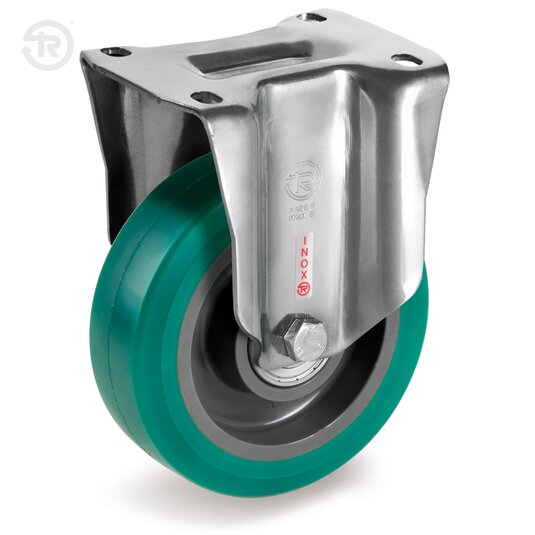 Ruote In Poliuretano TR Roll, Supporto Fisso Inox Px — Tellure Rota