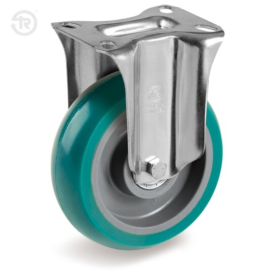 Ruote In Poliuretano TR Roll Bombate, Supporto Fisso NL M — Tellure Rota