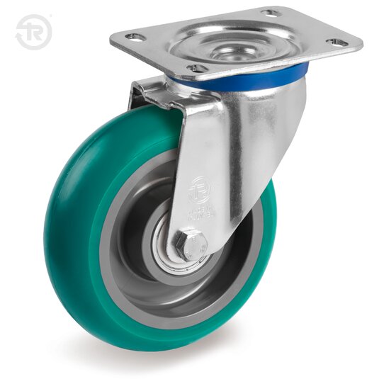 Ruote In Poliuretano TR Roll Bombate, Supporto Rotante M — Tellure Rota