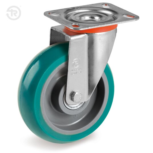 Ruote In Poliuretano TR Roll Bombate, Supporto Rotante NL — Tellure Rota