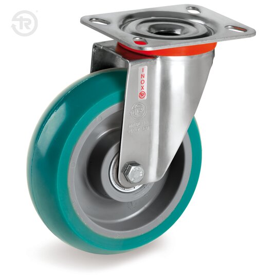 Ruote In Poliuretano TR Roll Bombate, Supporto Rotante NLX — Tellure Rota