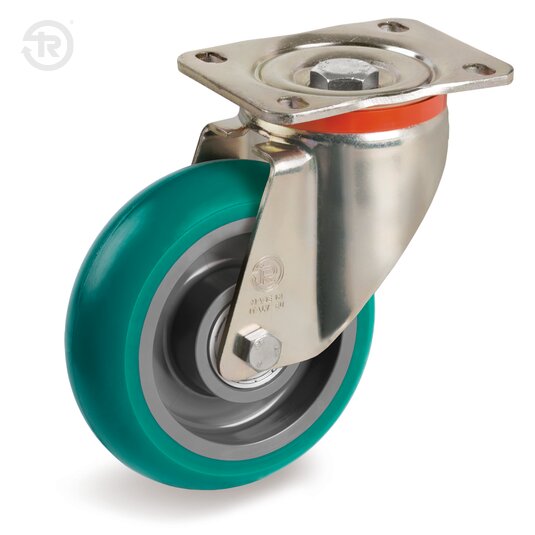 Ruote In Poliuretano TR Roll Bombate, Supporto Rotante P — Tellure Rota