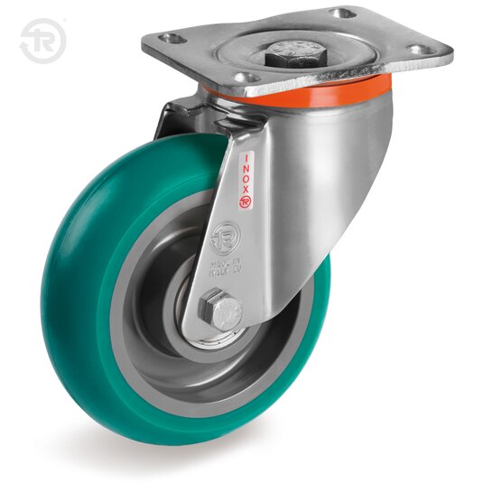 Ruote In Poliuretano TR Roll Bombate, Supporto Rotante Px — Tellure Rota