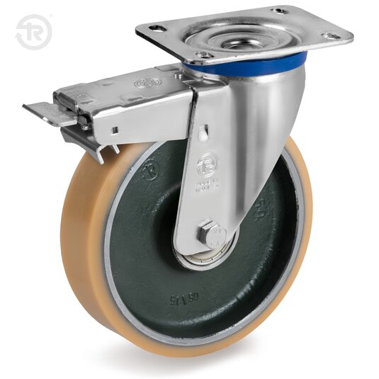 Vulkollan® Wheels, Swivel Castor M, Brake — Tellure Rota