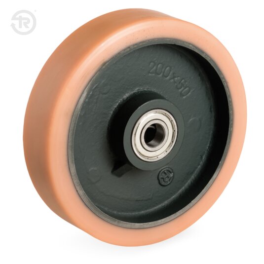 Ruote In Poliuretano TR Roll Alto Spessore, Supporto Rotante Ee Mhd, Freno — Tellure Rota