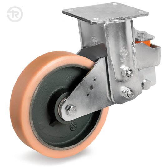 Vulkollan® Wheels, Fixed Sprung Castor — Tellure Rota