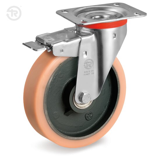 Vulkollan® Wheels, Swivel Castor NL, Brake — Tellure Rota