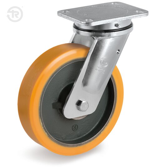 Ruote In Poliuretano TR, Supporto Rotante Elettrosaldato — Tellure Rota