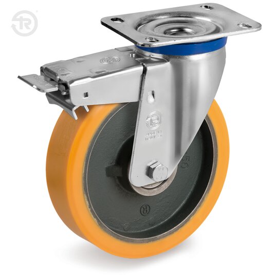 Ruote In Poliuretano TR, Supporto Rotante M, Freno — Tellure Rota