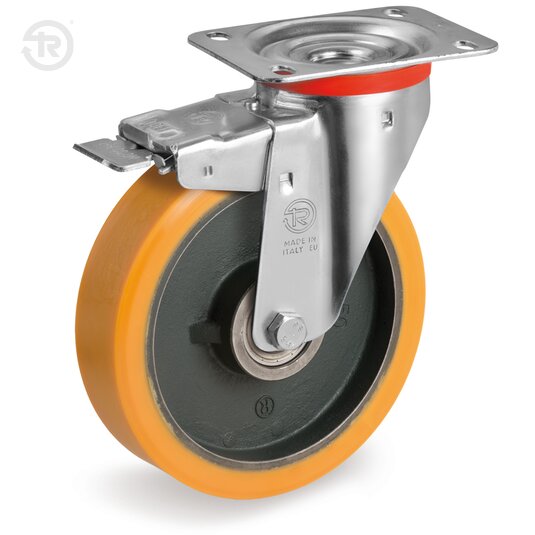 Ruote In Poliuretano TR, Supporto Rotante NL, Freno — Tellure Rota