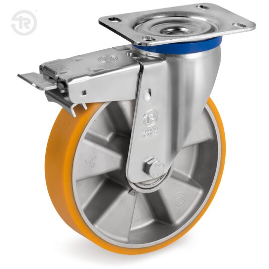 Ruote In Poliuretano TR, Supporto Rotante M, Freno — Tellure Rota