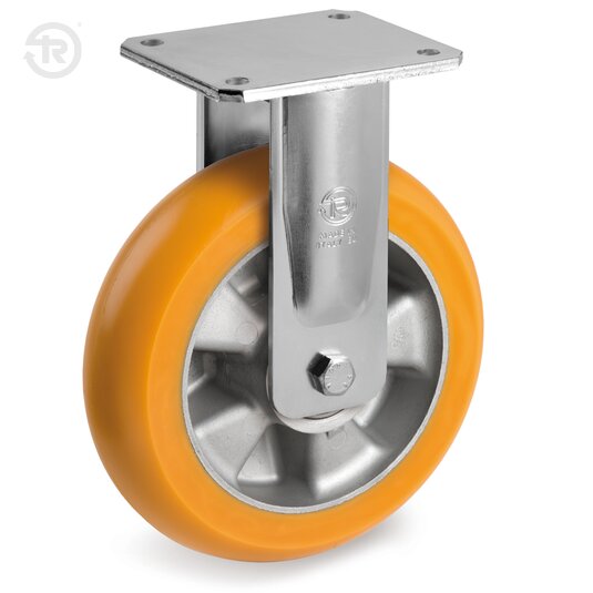 Ruote In Poliuretano TR Bombate, Supporto Fisso Elettrosaldato — Tellure Rota