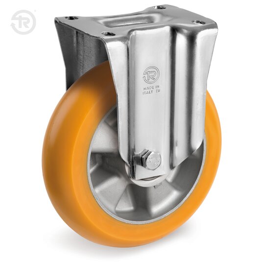 Ruote In Poliuretano TR Bombate, Supporto Fisso M — Tellure Rota