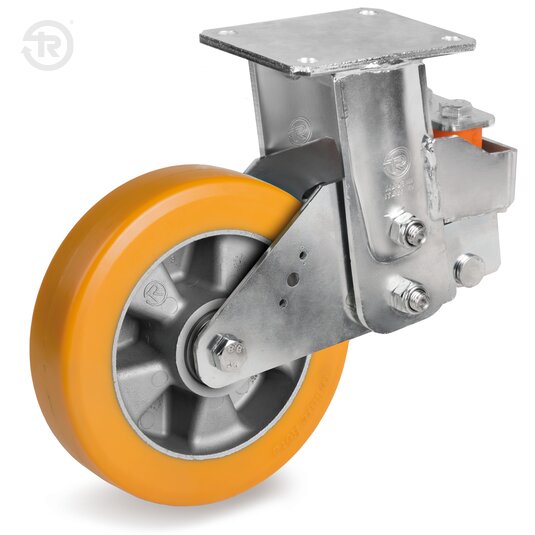 Ruote In Poliuretano TR Bombate, Supporto Fisso Molleggiato — Tellure Rota