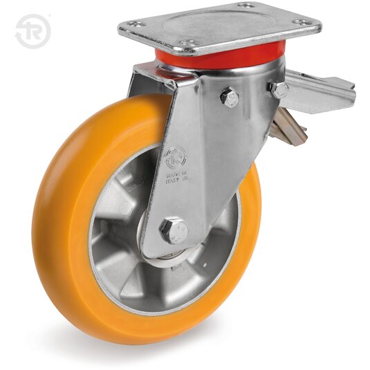 Ruote In Poliuretano TR, Supporto Rotante EP, Freno — Tellure Rota