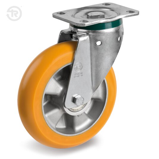 Ruote In Poliuretano TR Bombate, Supporto Rotante PT — Tellure Rota