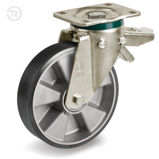TR ESD Polyurethane Wheels With PT Swivel Castor And Brake — Tellure Rota