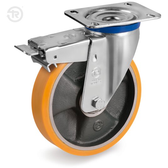 Ruote In Poliuretano TR, Supporto Rotante M, Freno — Tellure Rota