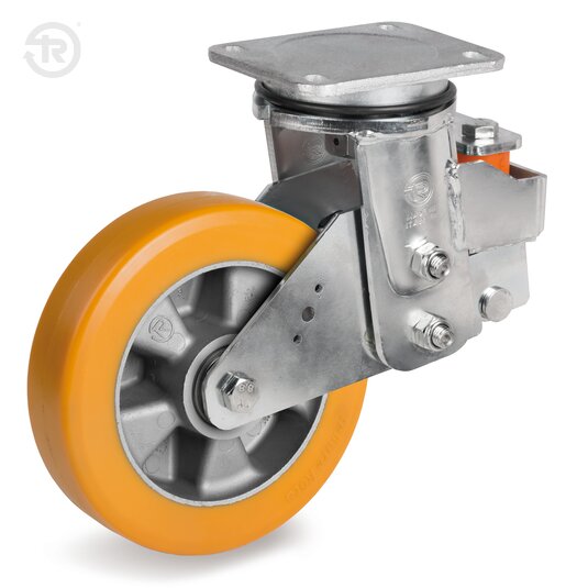 Ruote In Poliuretano TR Alto Spessore, Supporto Rotante Molleggiato — Tellure Rota