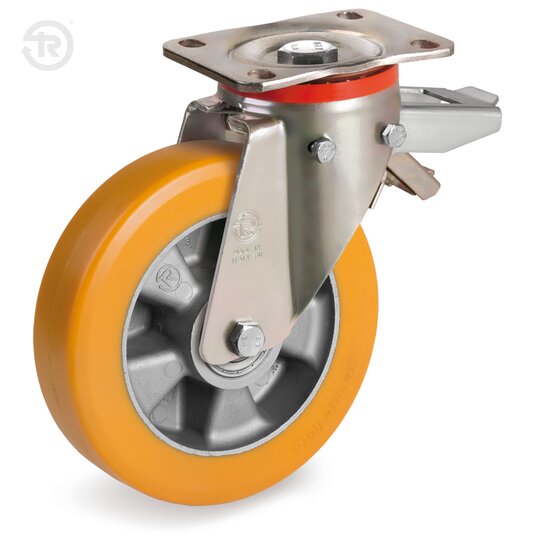 Ant Ruote In Poliuretano TR Alto Spessore, Supporto Rotante P, Freno Anteriore — Tellure Rota