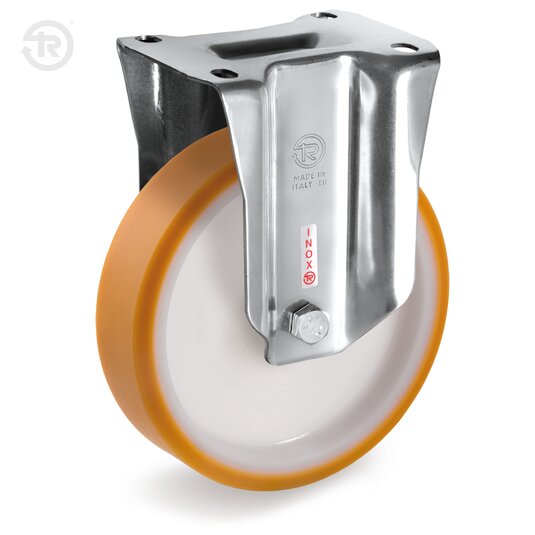 Ruote In Poliuretano TR, Supporto Fisso Inox NLX — Tellure Rota