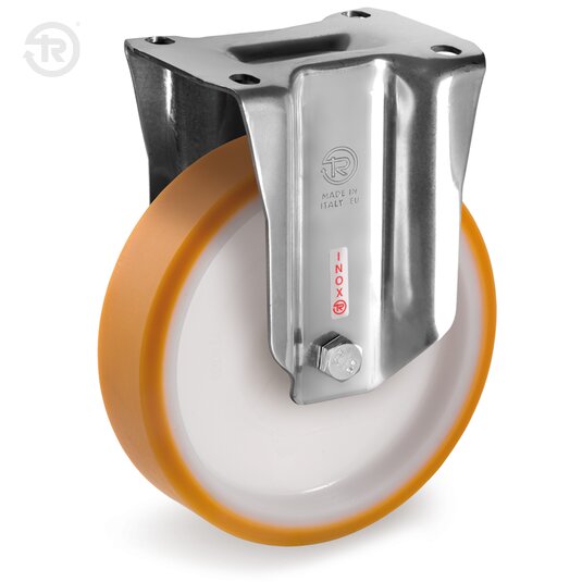 Ruote In Poliuretano TR, Supporto Fisso Inox Px — Tellure Rota