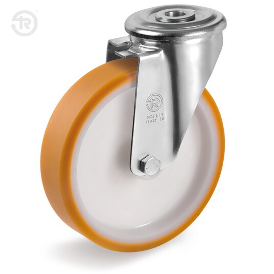 Ruote In Poliuretano TR, Supporto Rotante Foro Passante NL — Tellure Rota