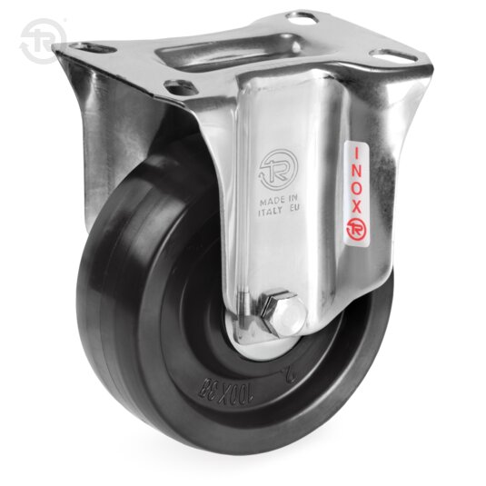 Resin Wheels With Light Stainless Steel Fixed Castor NLX — Tellure Rota