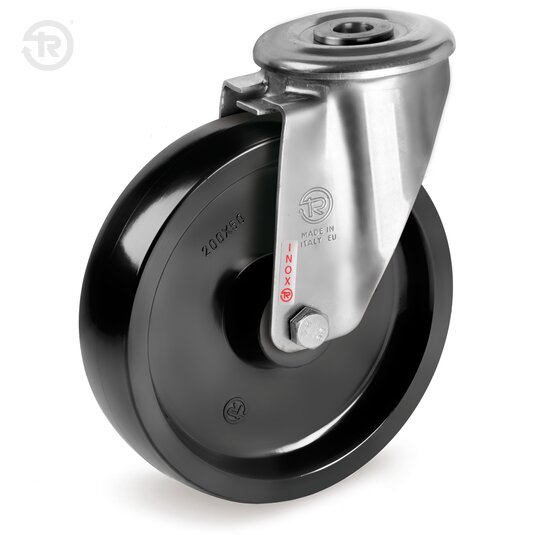 Resin Wheels With Stainless Steel Swivel Castor And Bolt Hole — Tellure Rota