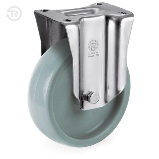 Grey Polyamide 6 Wheels, Fixed Castor NL M — Tellure Rota