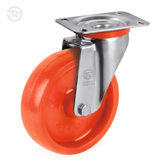 Orange Polyamide 6 Wheels, Swivel Castor NL — Tellure Rota