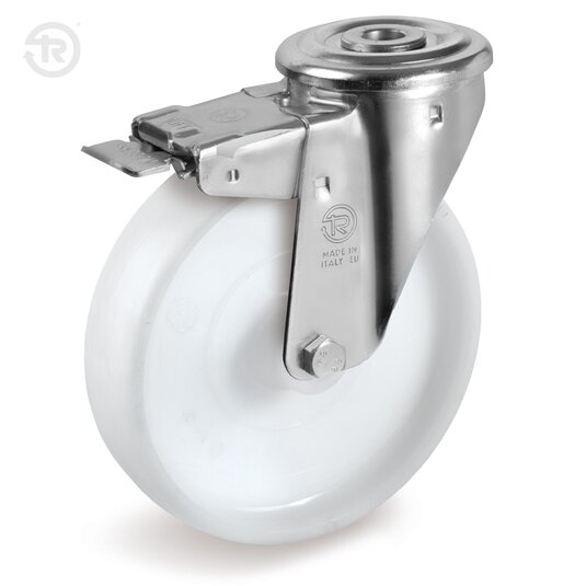 Polyamide 6 Wheels, Swivel Castor With Bolt Hole NL, Brake — Tellure Rota