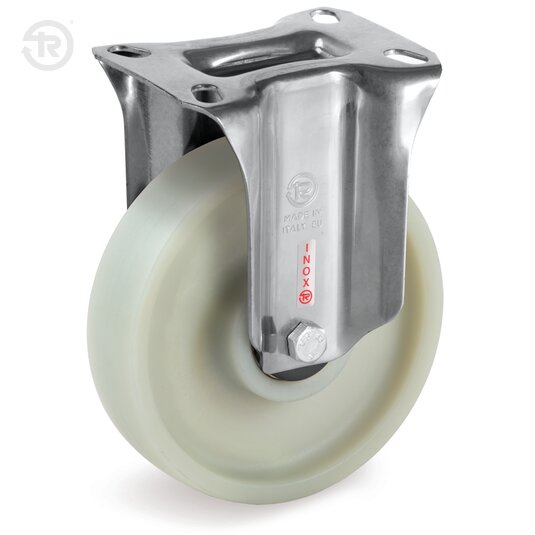 Glass Fibre Reinforced Polyamide Wheels With Stainless Steel Fixed Castor NLX — Tellure Rota
