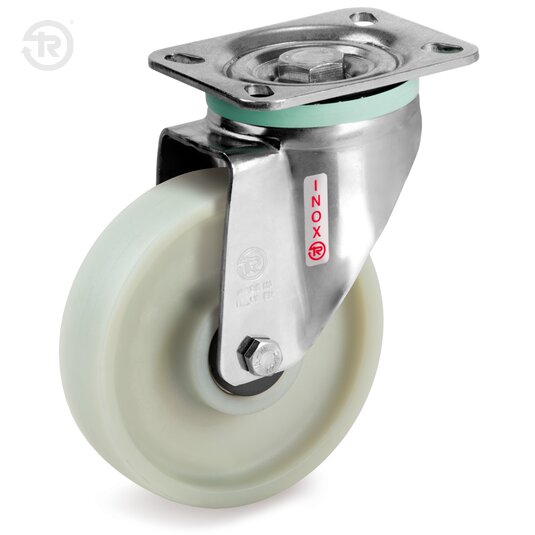 Glass Fibre Reinforced Polyamide Wheels With Stainless Steel Swivel Castor — Tellure Rota