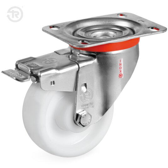 Heavy Load Polyamide 6 Wheels With NLX Stainless Steel Swivel Castor And Brake — Tellure Rota