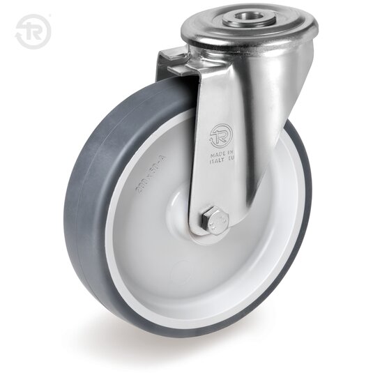 Thermoplastic Rubber Wheels, Swivel Castor With Bolt Hole NL — Tellure Rota