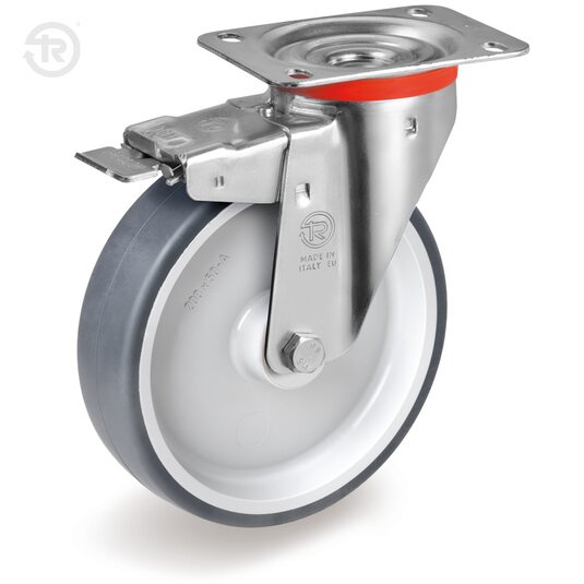 Thermoplastic Rubber Wheels, Swivel Castor NL, Brake — Tellure Rota
