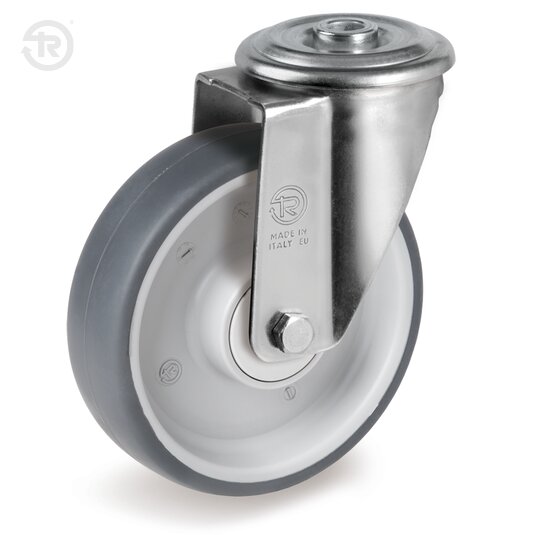 Thermoplastic Rubber Wheels, Swivel Castor With Bolt Hole NL — Tellure Rota