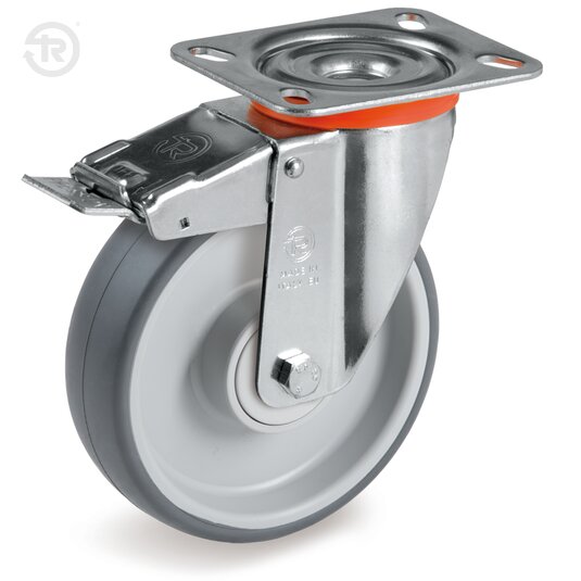 Thermoplastic Rubber Wheels, Swivel Castor NL, Brake — Tellure Rota