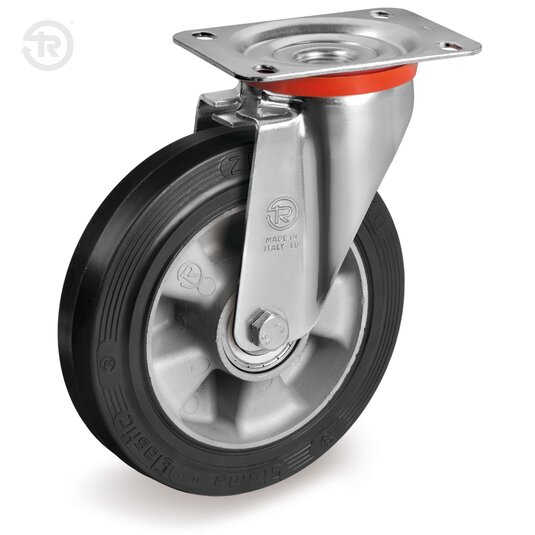 Sigma Elastic Rubber Wheels, Swivel Castor NL — Tellure Rota
