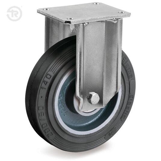 Sigma Elastic Rubber Wheels, Fixed Castor EP — Tellure Rota