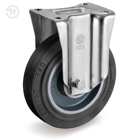 Sigma Elastic Rubber Wheels, Fixed Castor NL M — Tellure Rota