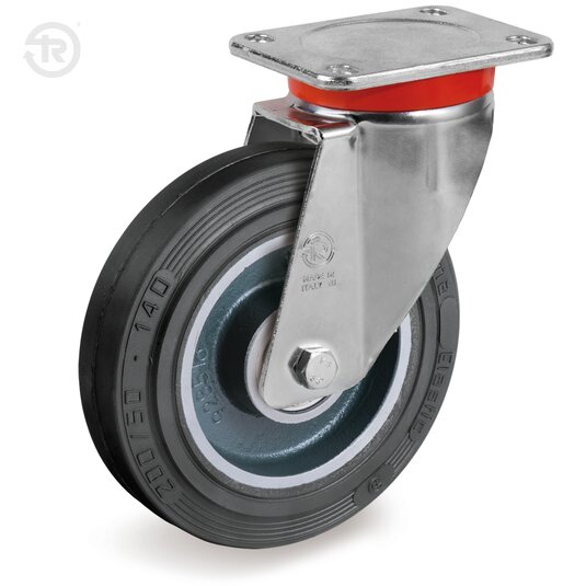 Sigma Elastic Rubber Wheels, Swivel Castor EP — Tellure Rota