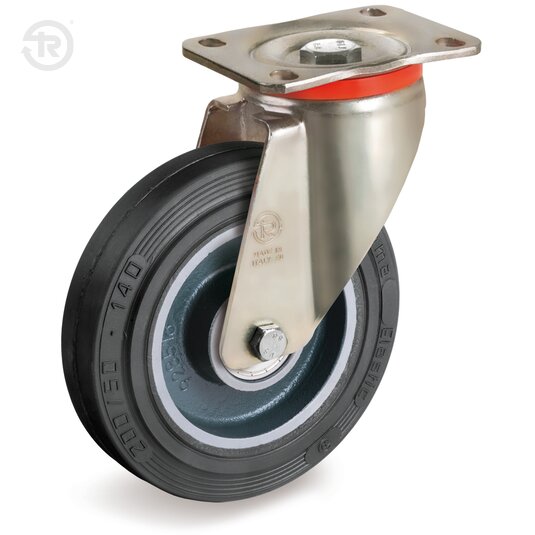 Sigma Elastic Rubber Wheels, Swivel Castor P — Tellure Rota