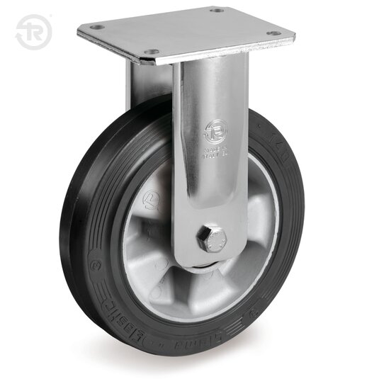 Sigma Elastic Rubber Wheels, Fixed Welded Castor — Tellure Rota