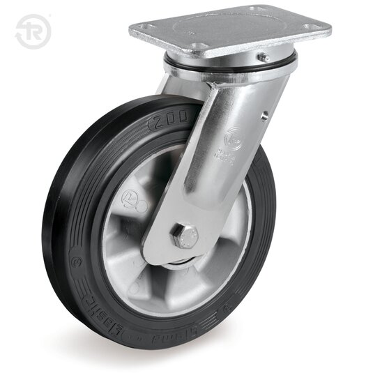 Sigma Elastic Rubber Wheels, Swivel Welded Castor — Tellure Rota