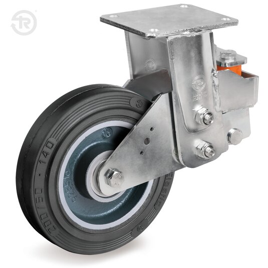 Sigma Elastic Rubber Wheels, Fixed Sprung Castor — Tellure Rota