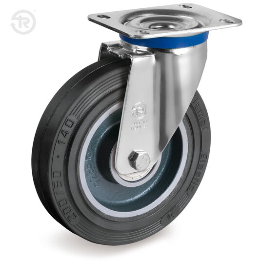 Sigma Elastic Rubber Wheels, Swivel Castor M — Tellure Rota